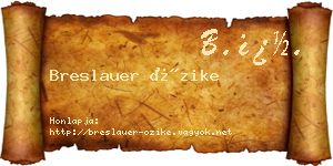 Breslauer Őzike névjegykártya